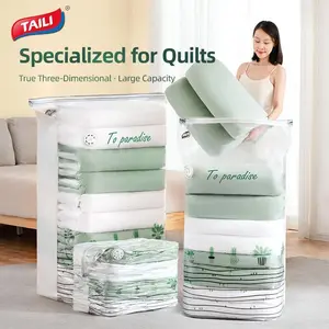 2pcs-TAILI Cubic Vacuum Bags Large Storage Bag for Clothing, Comforters, Blankets No Need Tool Compression Bag for Travel Storage Bag