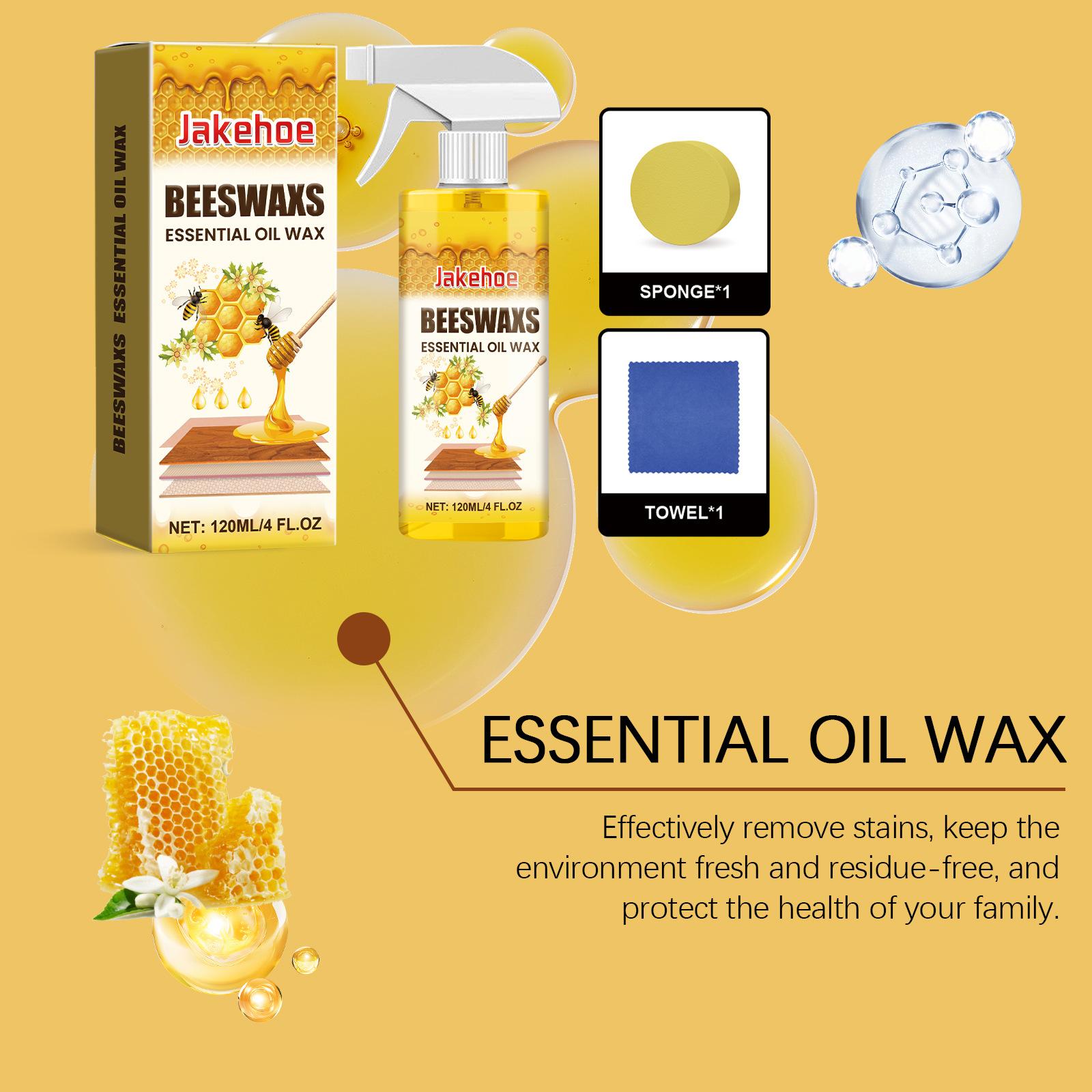 Jakehoe Beeswax Wood Polishing Spray 120ml | Natural shine and protection for furniture, floors, and cabinets, non-greasy, dust-resistant