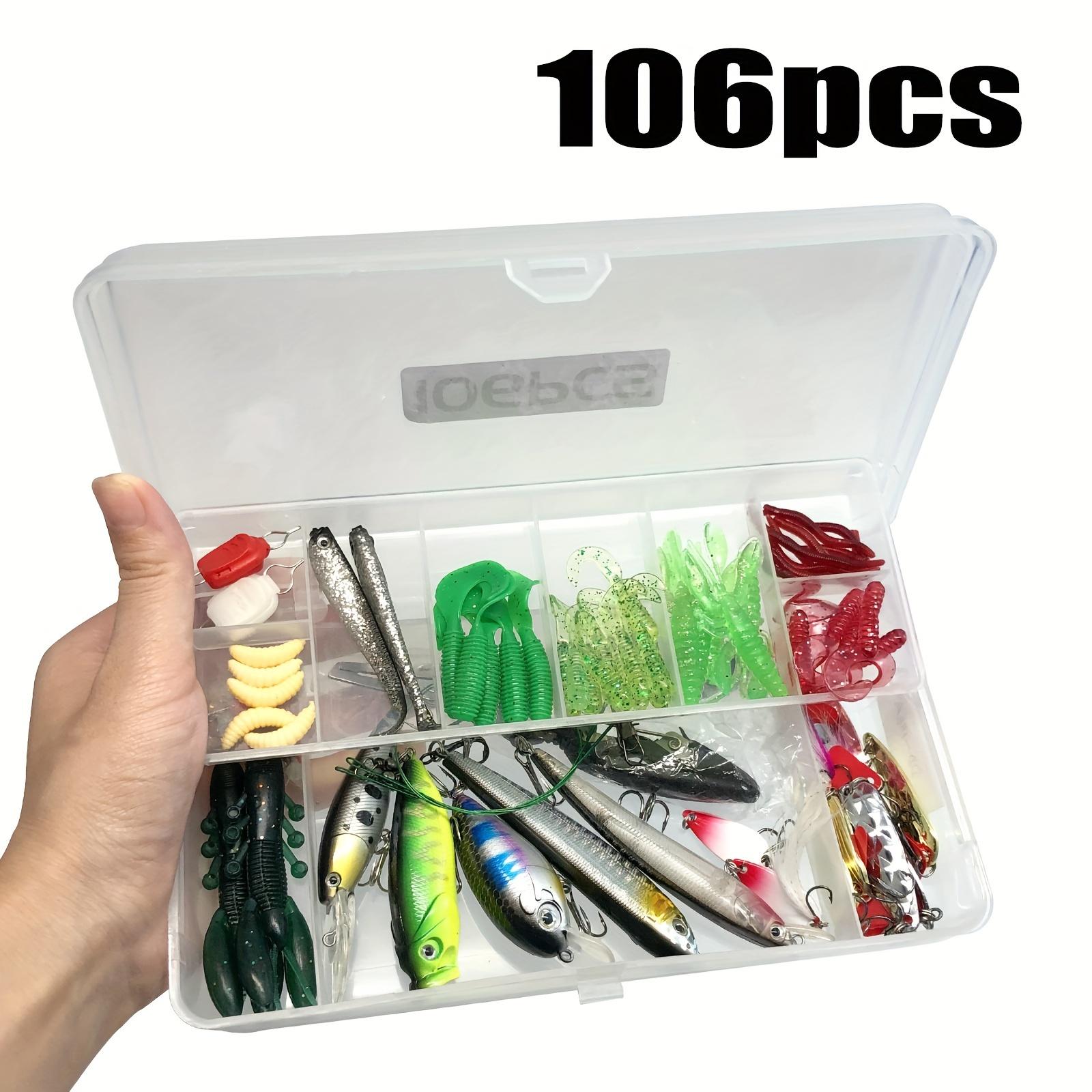 Randomly Shaped Lead Weights, 30/79/84/93/106/283pcs of Fishing Lures for Topwater Fishing, Tackle Kit for Bass, Trout, And Salmon, Including a Lure Kit Box with Minnow Poppers, Spoon Lures, Soft Plastic Worms, Bait Rigs, And Jig Heads