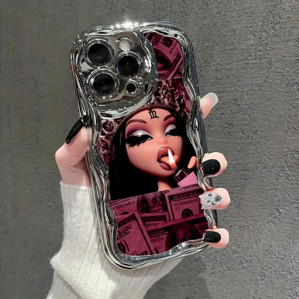 Elegant Luxurious Cartoon Girl Creative Plated Phone Case - Full Coverage Anti-Fall Protection Cover, Multi-Model Fit for iPhone Series (16/XR/11/12/13/14/15 Plus/Pro Max), Ideal Birthday Gift