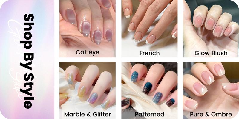 Clean Girl Semi Cured Gel Nail Strips 20+6 Individual Trial Strips | Jelly Milk Tea Nude | Includes 6 Extra Strips to Try | 5-Min UV Cure | OAUEE