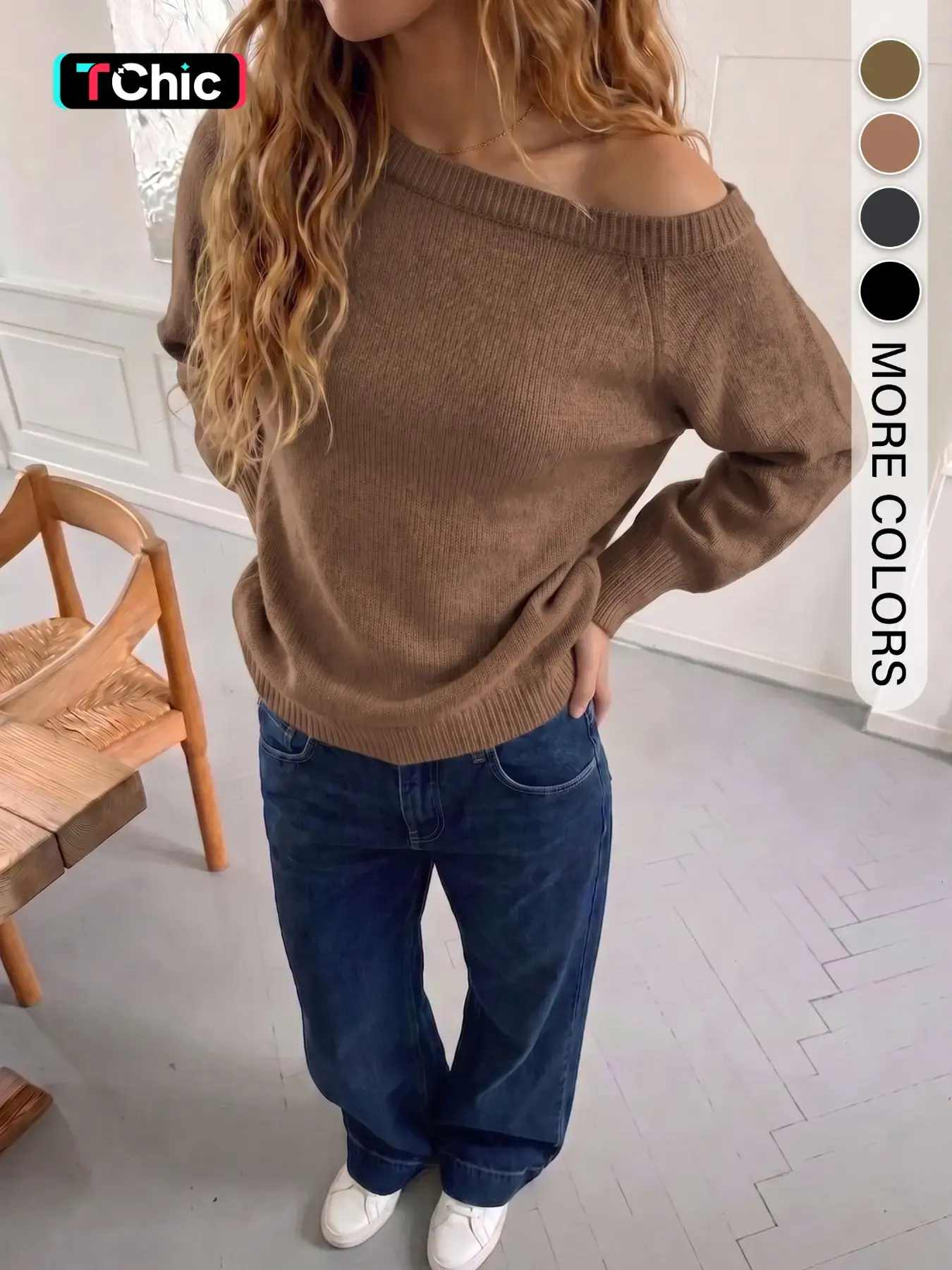 Women's Solid Raglan Sleeve Boat Neck Basic Sweater, Casual Long Sleeve Jumper for Fall & Winter, Fashion Ladies' Knitwear for Daily Wear