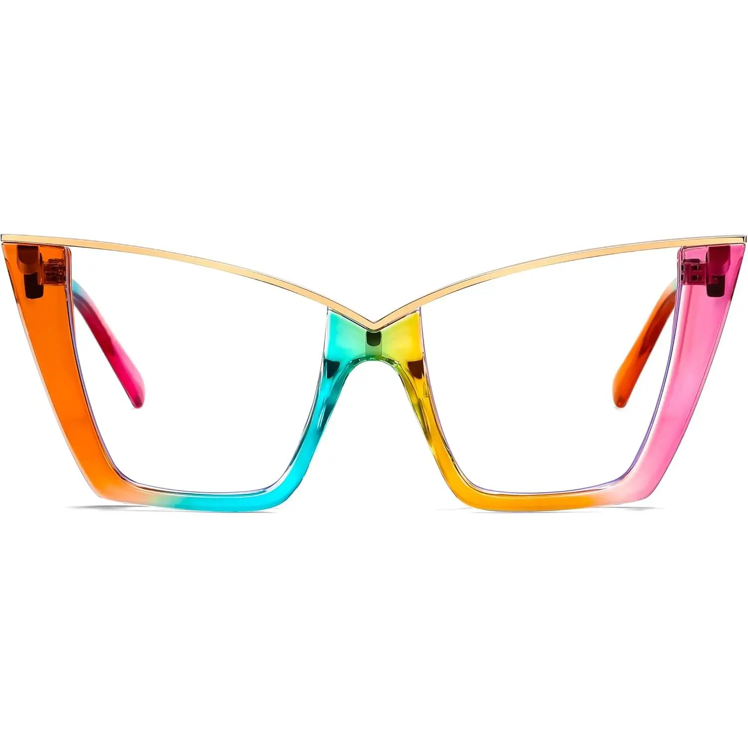 FEISEDY Fashion Cat Eye Blue Light Blocking Glasses for Women Fake Retro Eyeglasses Oversized Stylish Eyewear Frame B0240