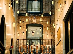 Outdoor String Lights Patio Lights Shatterproof ST38 Vintage Edison Bulbs, Outside Hanging Light Waterproof for Porch, Deck, Garden, Backyard, Balcony Outdoor Decorative String Lights for Halloween, Christmas