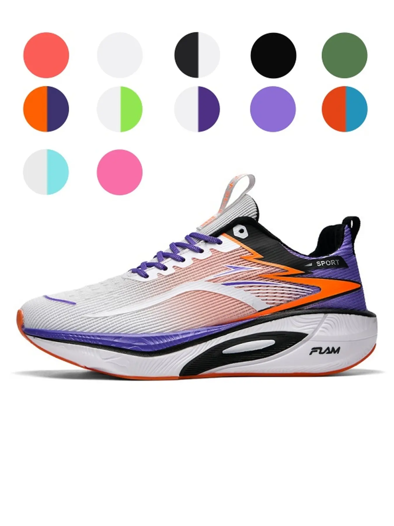 Unisex Three-Color Splicing Cushioned Trainers, Light Breathable Upper Low Lace-Up Walking Shoes For Campus Sports Daily Commute