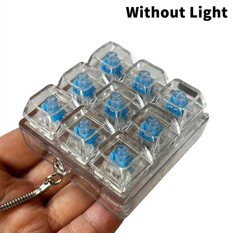 keyboard fidget clicker keys decompression toy keychain pendant