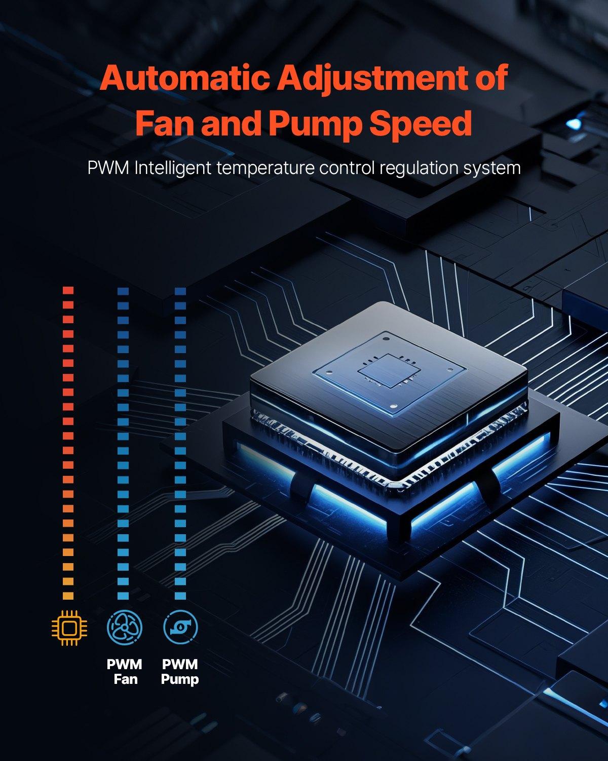 VEVOR CPU Liquid Cooler, AIO CPU Water Cooler - 120mm PWN Fans & Pump, Customizable Black PC Liquid Cooler with 2.1'' LCD Display & ARGB light, for Intel 115X/1366/2011/1700/1200, AMD AM4/AM5 VEVOR CPU Liquid Cooler, AIO CPU Water Cooler - 120mm PWN Fans & Pump, Customizable Black PC Liquid Cooler with 2.1'' LCD Display & ARGB light, for Intel 115X/1366/2011/1700/1200, AMD AM4/AM5