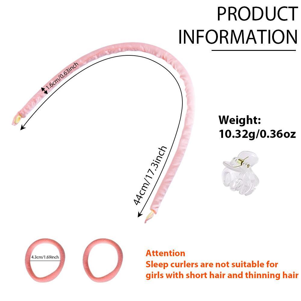 Heatless Hair Curler, 1 Set Sleep Hair Curler & Hair Clips, Heat Free Curling Iron, Hair Styling Tool for Women & Girls, Heatless Curlers