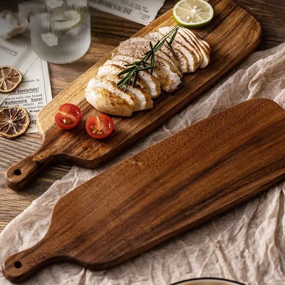Wooden Cutting Board, Meat Chopping Board, Cheese Serving Tray, Handled, Durable Cutting Boards, Ideal for Kitchen, Home, Dorm, Holiday Gifts