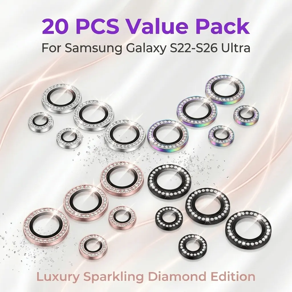 20PCS 4 Colors Samsung Galaxy S26 S25 S24 S23 S22 Ultra Camera Lens Protector 9H Hardness Anti Scratch HD Clear Bubble Free Installation Case Friendly