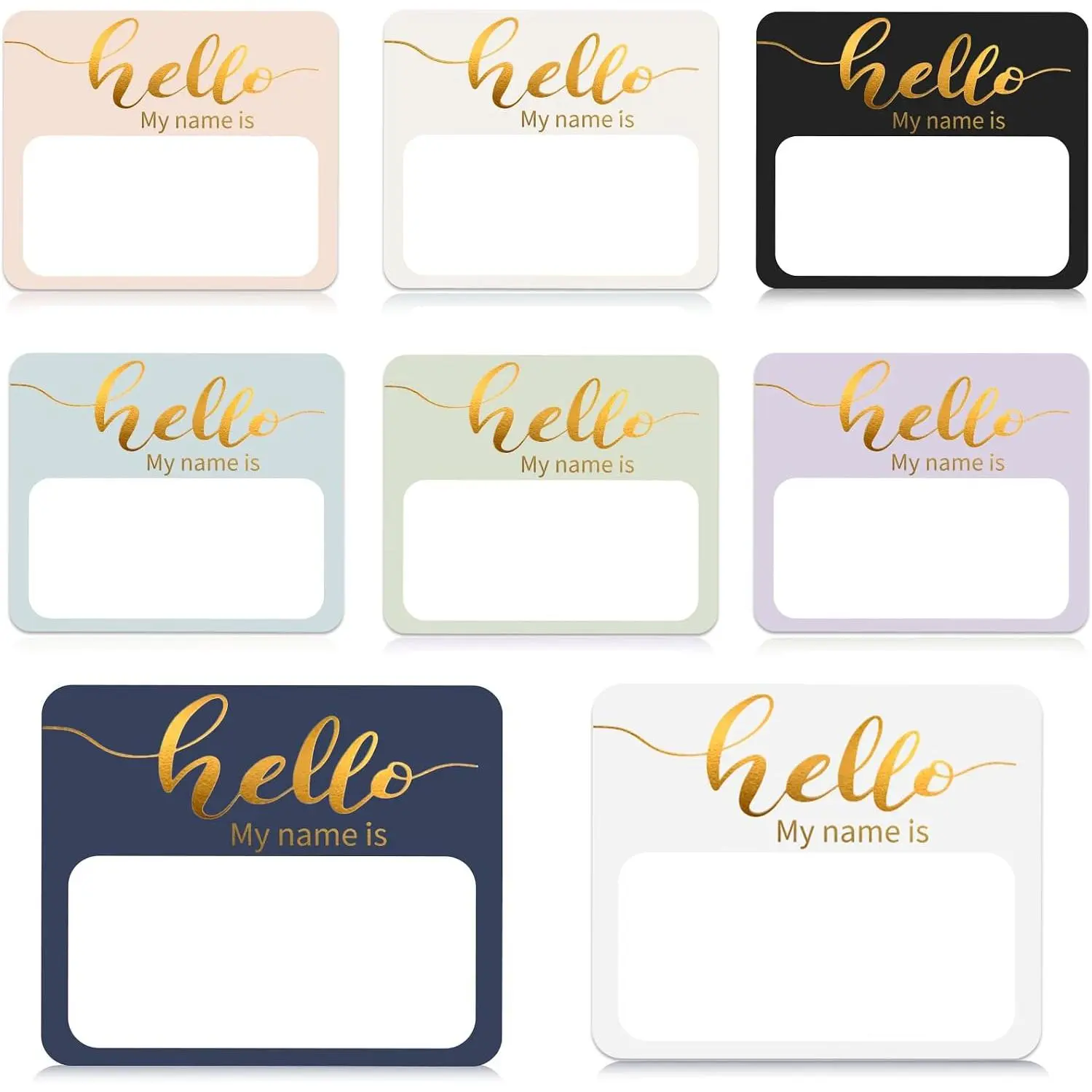 Name Tag Stickers, 120 count  My Name is Stickers, (3" x 2.5")  Foil Adhesive Nametags Name Labels Sticker for School Classroom, Meeting, Conferences, Clothes, Office & Christmas