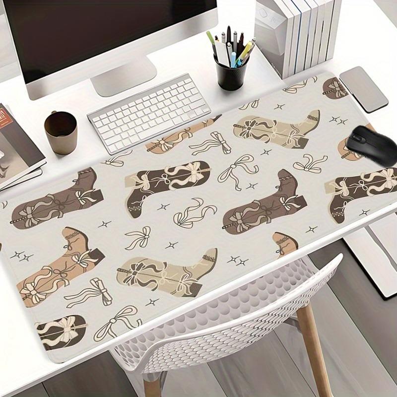 Western Cowboy Boots Pattern Mouse Pad, Rectangle Gaming Mouse Pad, Office Desk Keyboard Mat for Home Office Desk, Desk Accessories