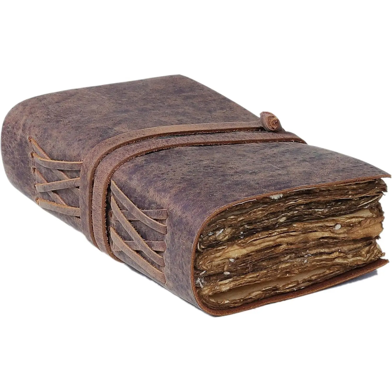 Journal for Men & Women – Refillable Travel Diary, Antique Deckle  Paper, Rustic Writing Notebook for Sketching, Poetry, or  ( Brown, 6 x 4 Inch)