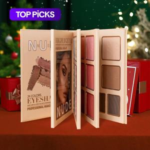 43 color multi-functional face makeup palette, 4-layer eyeshadow book, matte & glitter makeup palette, glam blush contour highlight in one, daily makeup kit for women, beauty cosmetics