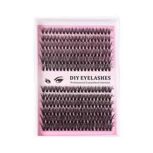 Viral Hot Melt Cluster Lashes 50D 60D 80D 100D D Curl Segmented Lash Extensions Fluffy & Dense Easy to Wear