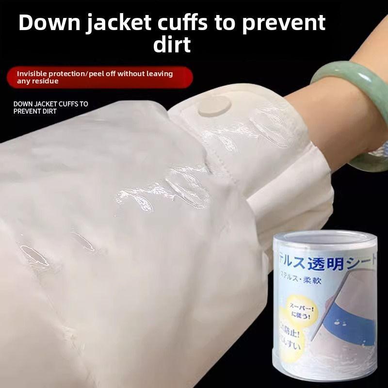 3PCS Anti-stain stickers for trench coat collars, winter down jackets, overcoats, outerwear, and linings; invisible, transparent, and self-adhesive.