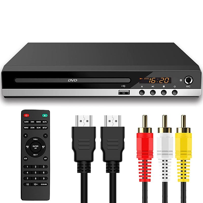 DVD Player 1080P High-defination Home DVD Player Box For TV DVD CD Discs Player AV Output Built-in MIC-port All Region Free
