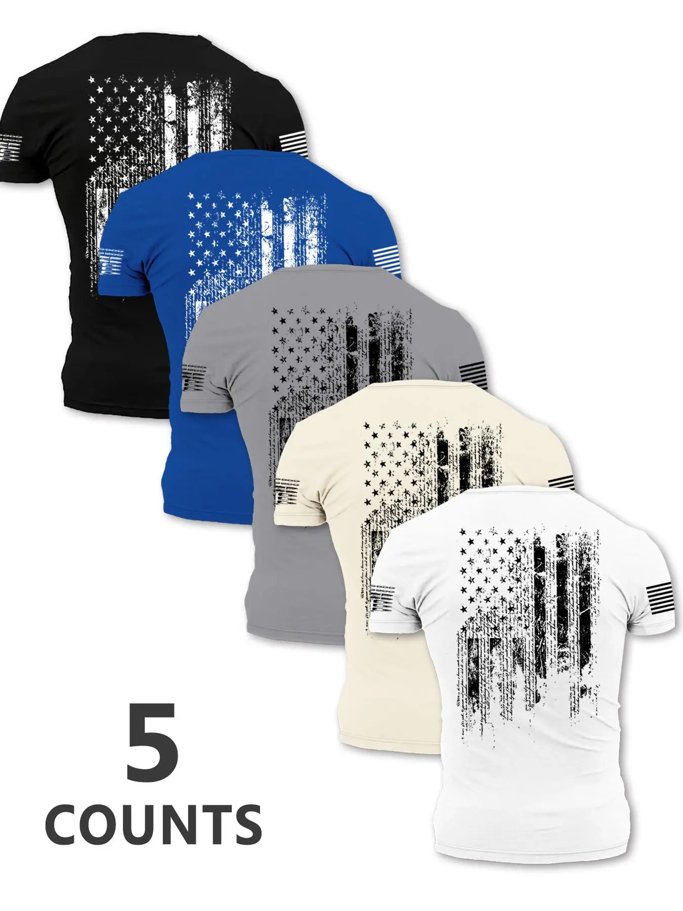 Men's Flag Print Round Neck Tee, Regular Fit Casual Short Sleeve Fitted Crew Neck T-Shirt for Summer, Streetwear Graphic Top, Fashion Men's Top for Daily Wear, Socks