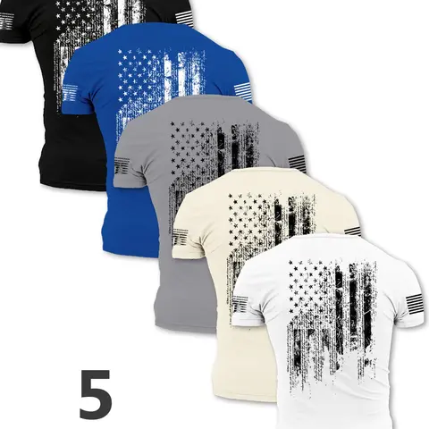 Men's Flag Print Round Neck Tee, Regular Fit Casual Short Sleeve Fitted Crew Neck T-Shirt for Summer, Streetwear Graphic Top, Fashion Men's Top for Daily Wear, Socks