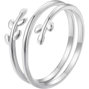 Silver Rings for Women Dragonfly/Dolphin/Mermaid Tail/Daisy Bee/Flower/Butterfly Ring Dainty Stackable Rings Ajustable Cute Ring for Girls