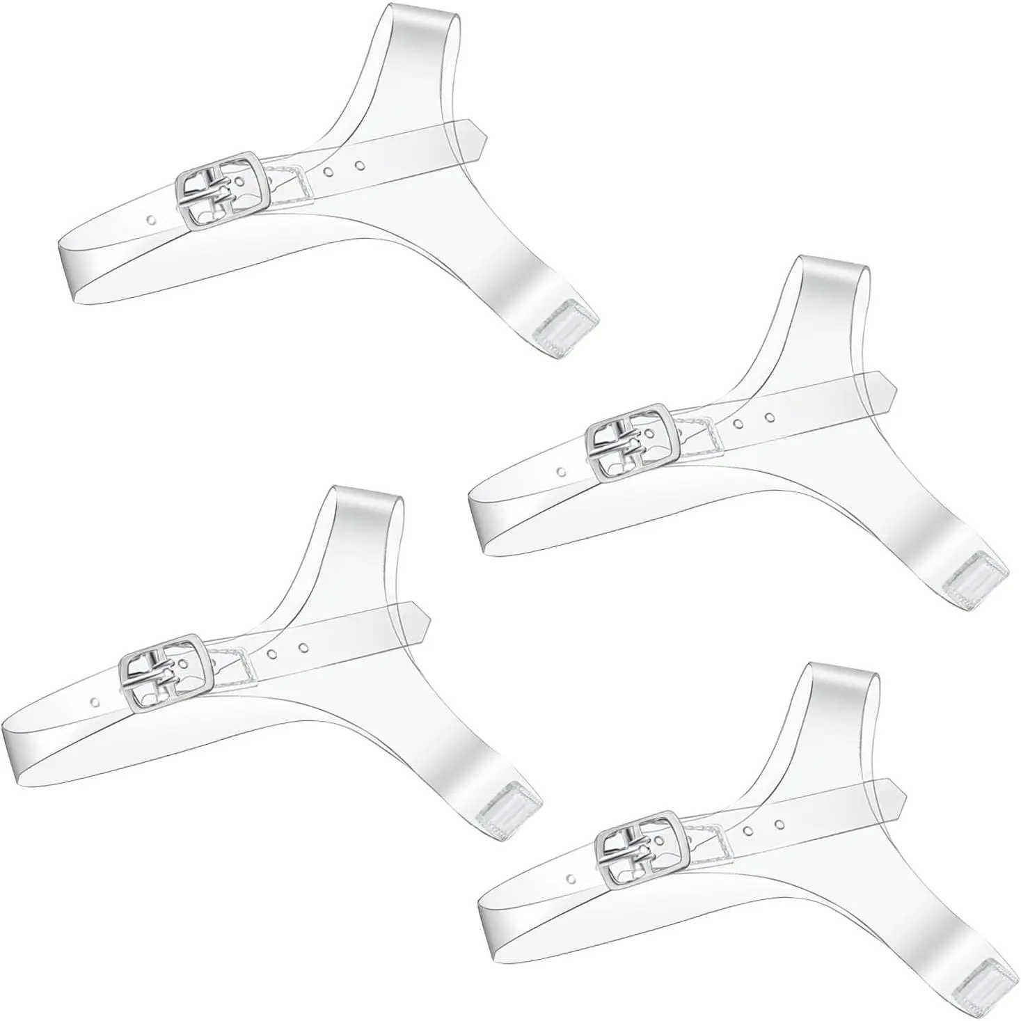 2 Pairs Detachable Shoe Straps for Heels,  Ankle Straps for Heels, Elastic Transparent High Heels for Women, Clear Anti Loose Shoelace with Adjustable Buck for Holding High Heels