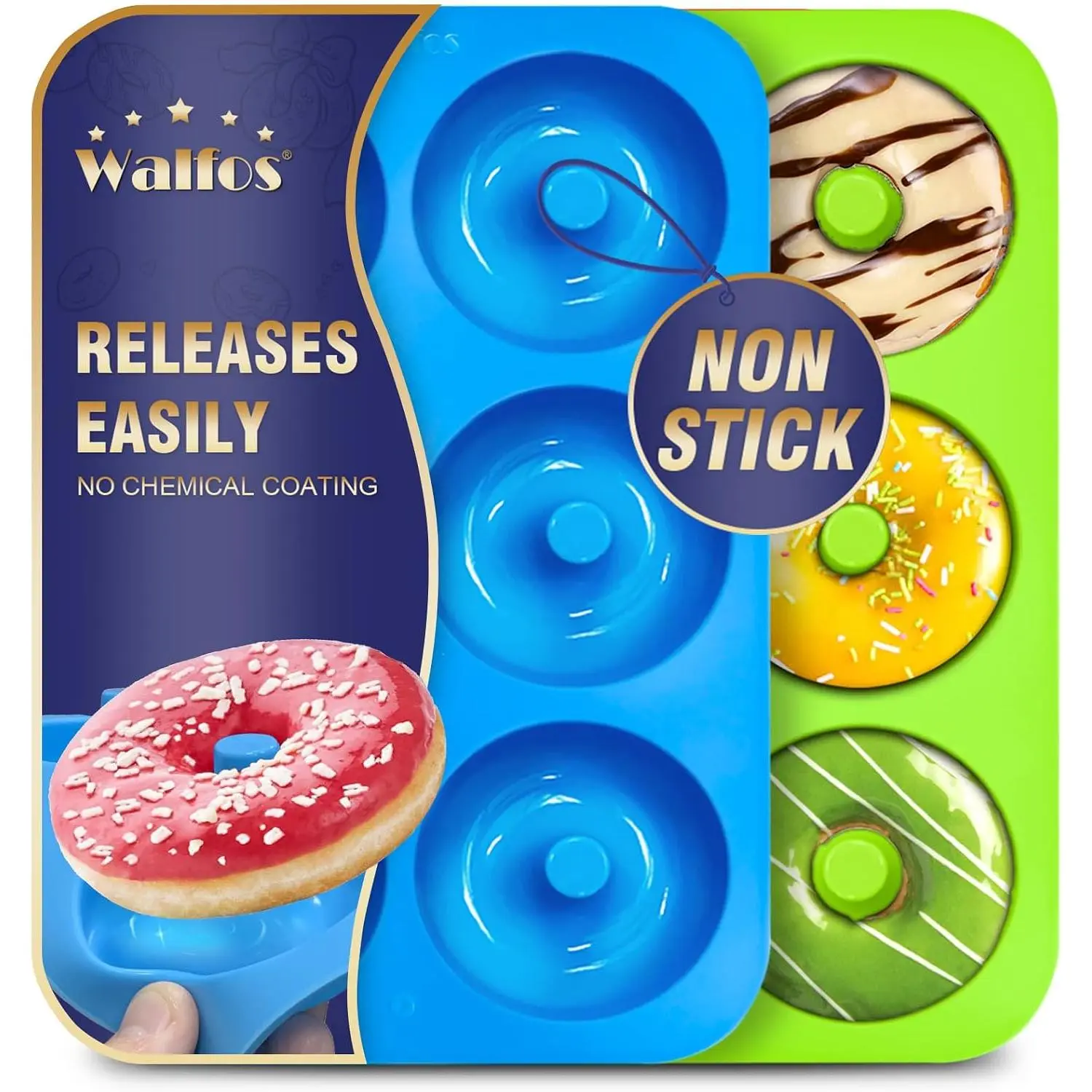 Donut Mold - Non-Stick  Doughnut Pan Set, Heat Resistant, Make  Donut Cake Biscuit Bagels,  and Dishwasher Safe, Set of 2