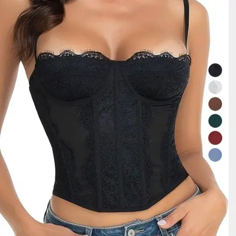 Women's Sexy Low Neck Backless Fishbone Mesh Waist Cinch Top, Outer Wear Slimming Bralette Tank, Club Fashion Style Thin Strap Top, Party Nightwear, Sleeveless Tank Tops