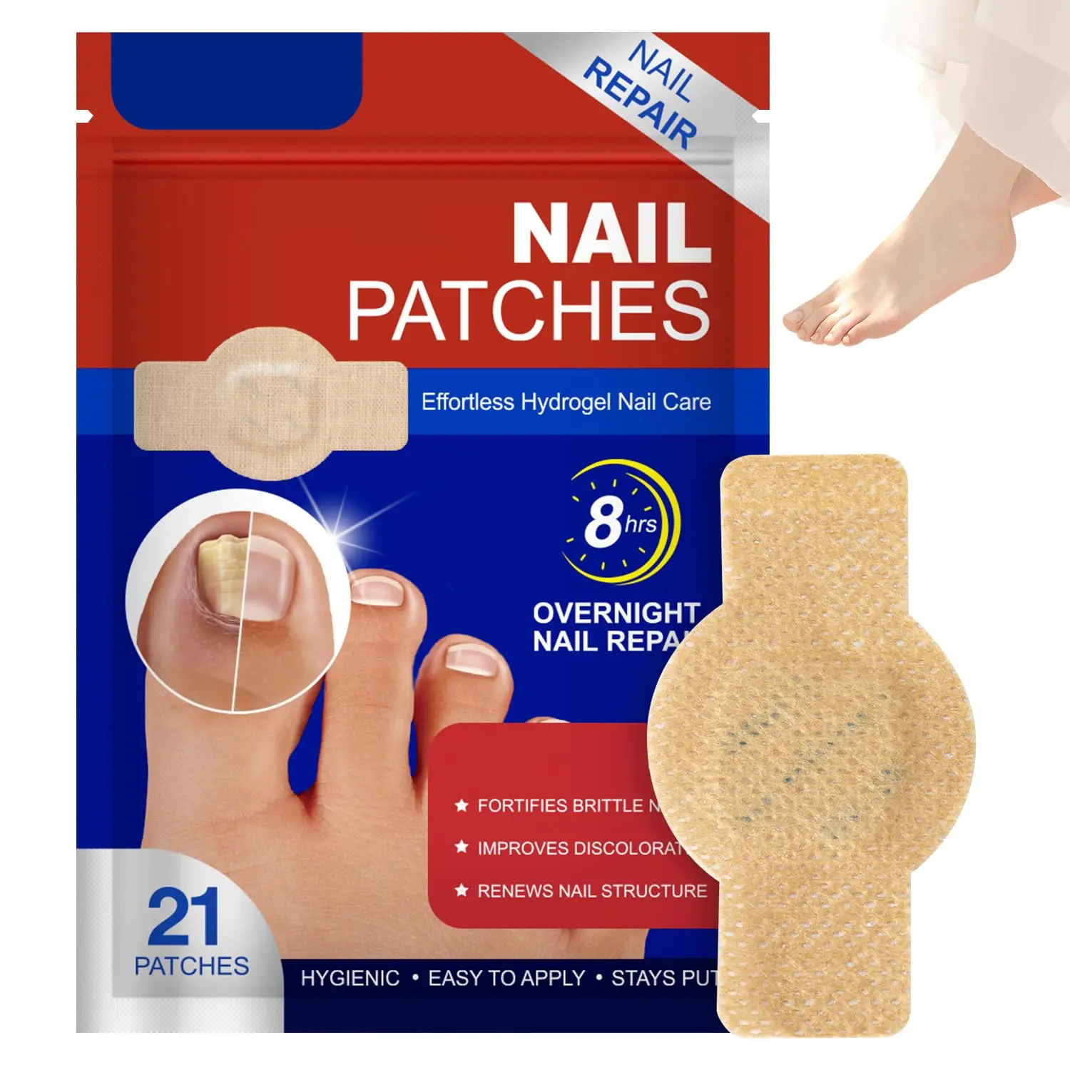 Toenail Extra Strength - Nighttime Nail Patches Foot Nails Repair and Care (21Pcs)