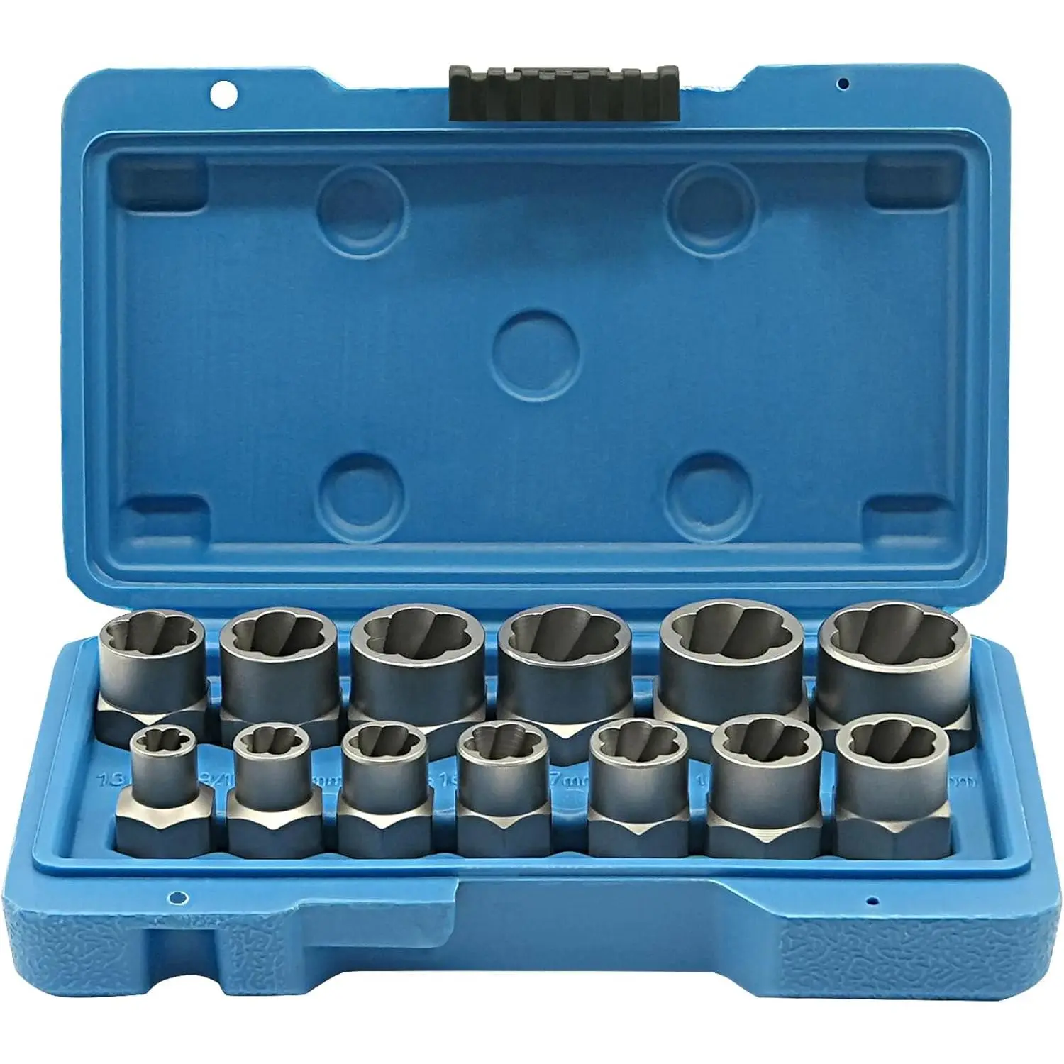 13Pcs Screw Extractor Set, Easy Out Bolt Extractor Kit with Bottom 3/8Inch Drive, Multi-Spline Extractors for Removing Damaged Broken Rounded Off Bolt & Nut Remover Set