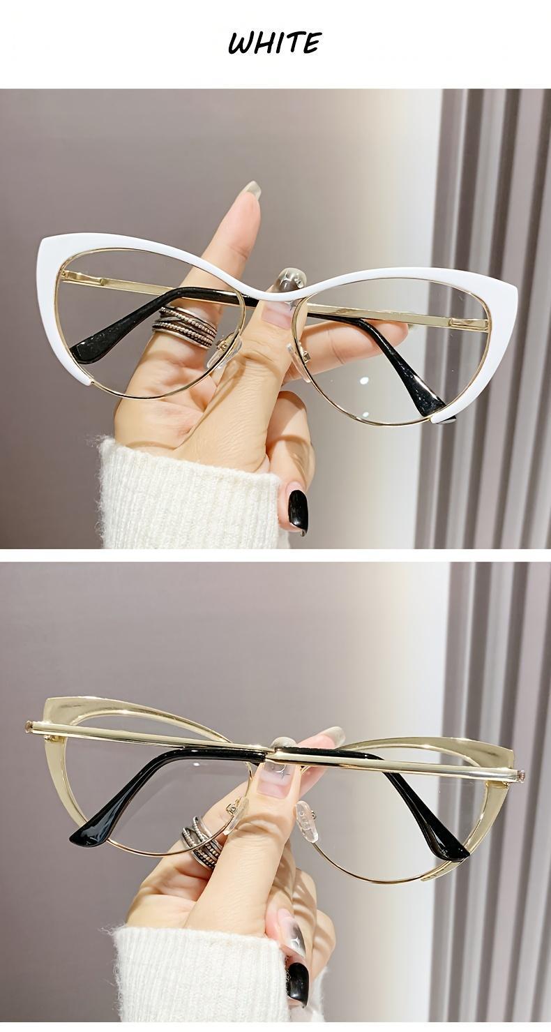 Luxurious Golden Cat-Eye Anti-Blue Light Glasses  Women – Retro Punk Style, Perfect  Party Decorations and Stylish Wear Blocking for Screens Protection Glasses for Women Light Computer Gaming Glasses