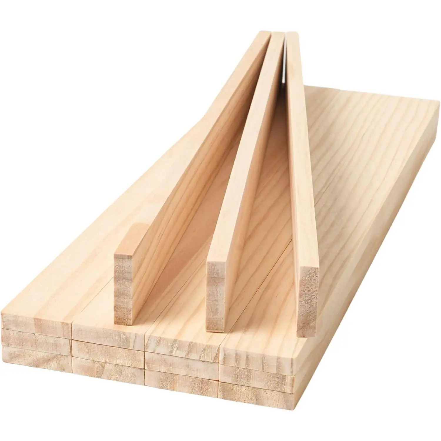 Strips, Flat Wooden Dowels and  Sticks, 1/4x1x12 in, 15 count | Sanded smooth pine with a broad flat  for gluing,  trim, model making, frames, DIY crafting, and woodworking