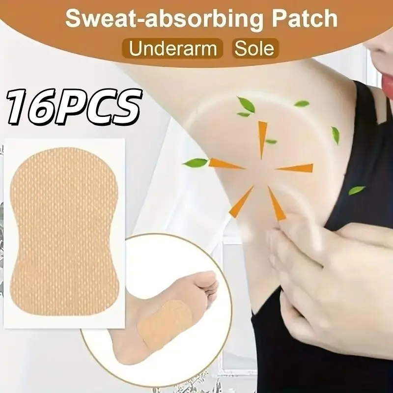 16 Pcs Disposable Underarm Sweat Patches, Armpit Sweat Pads, Self-Adhesive Breathable Non-Woven Material, Ideal for Sports & Outdoor Activities, Unisex Gift