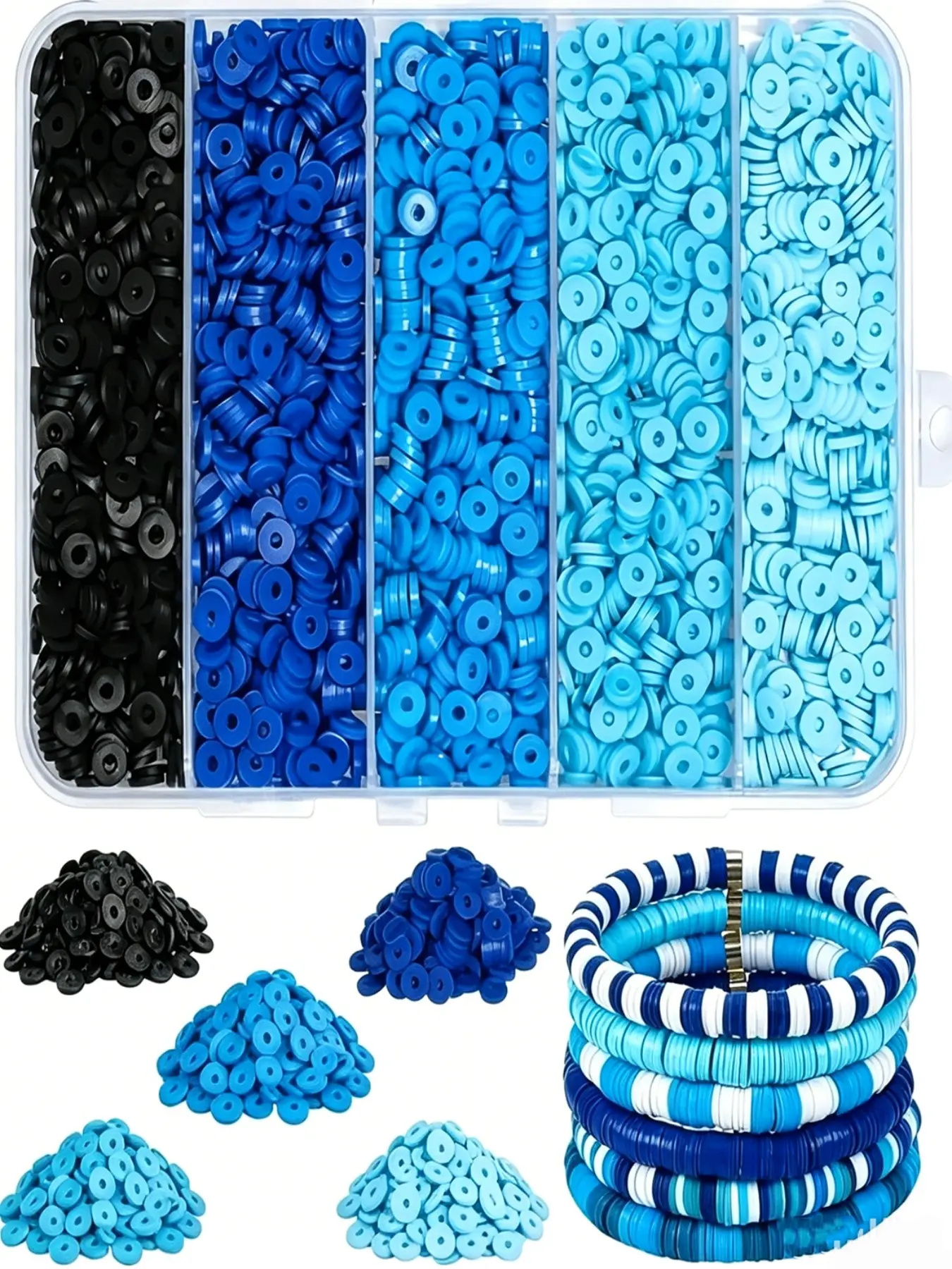 4180pcs Polymer Clay Beads Set, Jewelry Making Kit for Bracelets Necklaces Earrings, No Glue Soft Clay Craft Supplies, Beading Supplies, Clay Bead Kits, Loose Beads