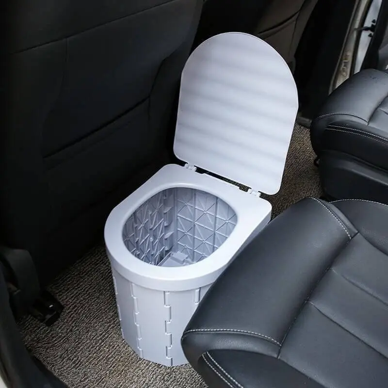 Portable Folding Toilet for Emergency Camping and Hiking, Abs Plastic Material, Multi-Function Storage Box, Car Travel Essential, Outdoor Camping Toilet