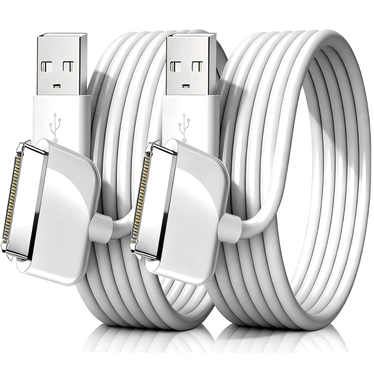 2-Pack 3.3ft/1m 30 Pin USB Charger Cable - Fast Charging Compatible for Old iPhone 4 4S, iPhone 3G 3GS, iPad 1 2 3, iPod Nano Touch Classic