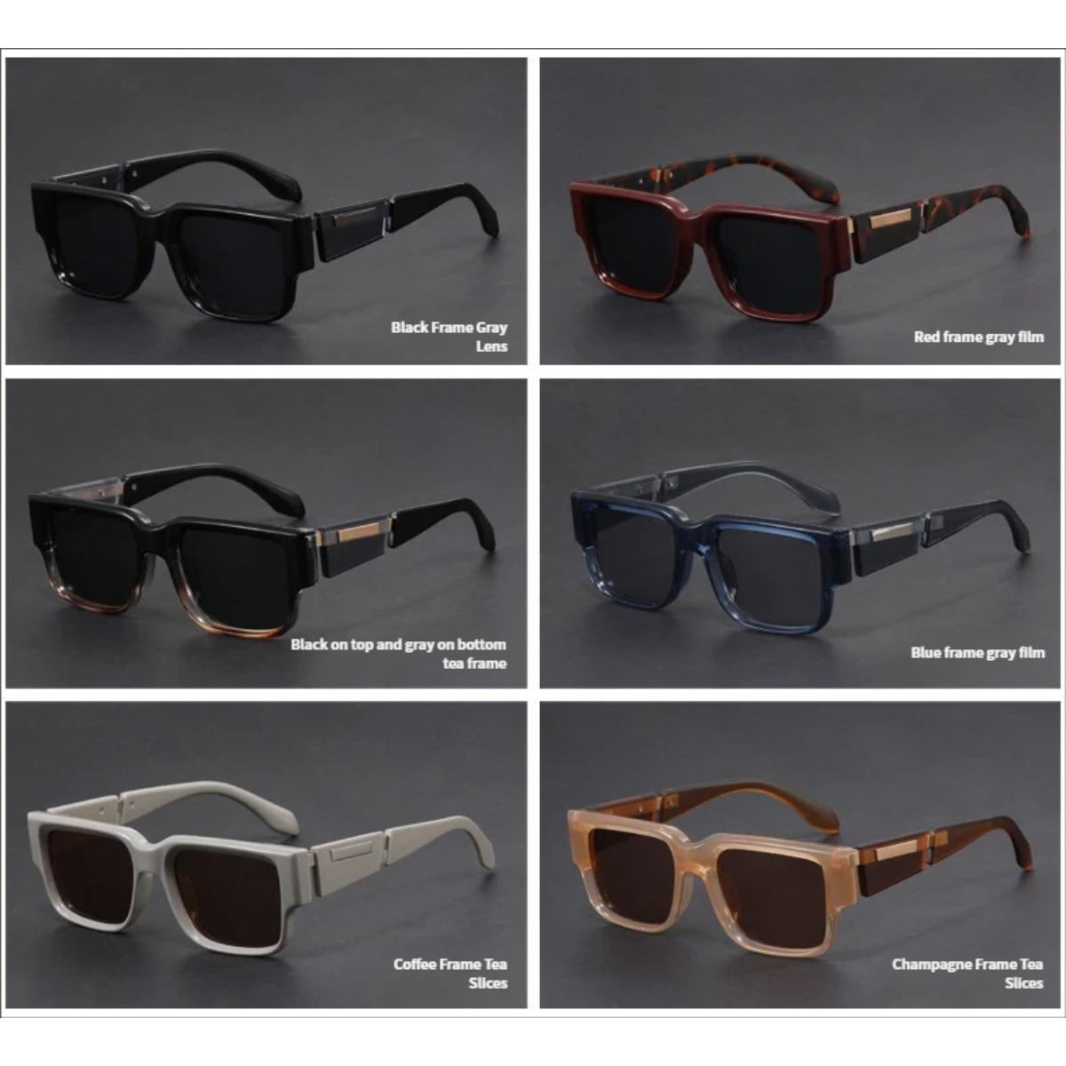 Slim Rectangle Frame Sunglasses for Women Men – Trendy Retro Y2K Narrow Square Sunglasses with UV400 Protection, Stylish Thick Frame Fashion Eyewear for Driving, Travel, Beach, Street Style Outfit