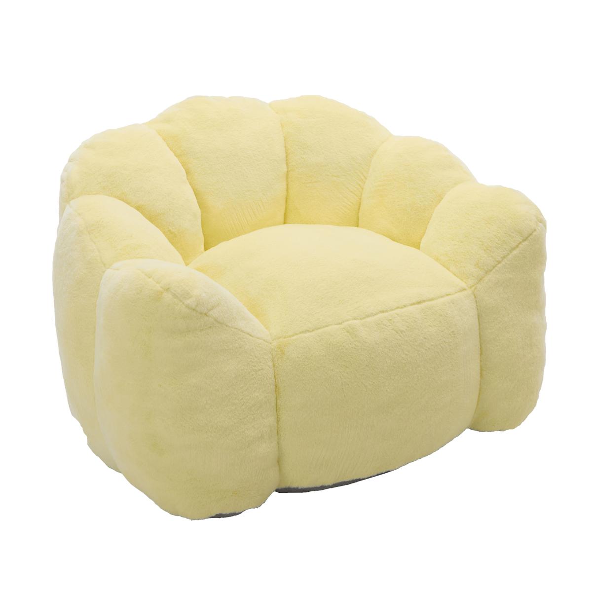 Compression Bean Bag Sofa – Lotus & Cat Shape, No Assembly, High-Density Memory Foam, Anti-Fouling Faux Fur, for Living Room Bedroom