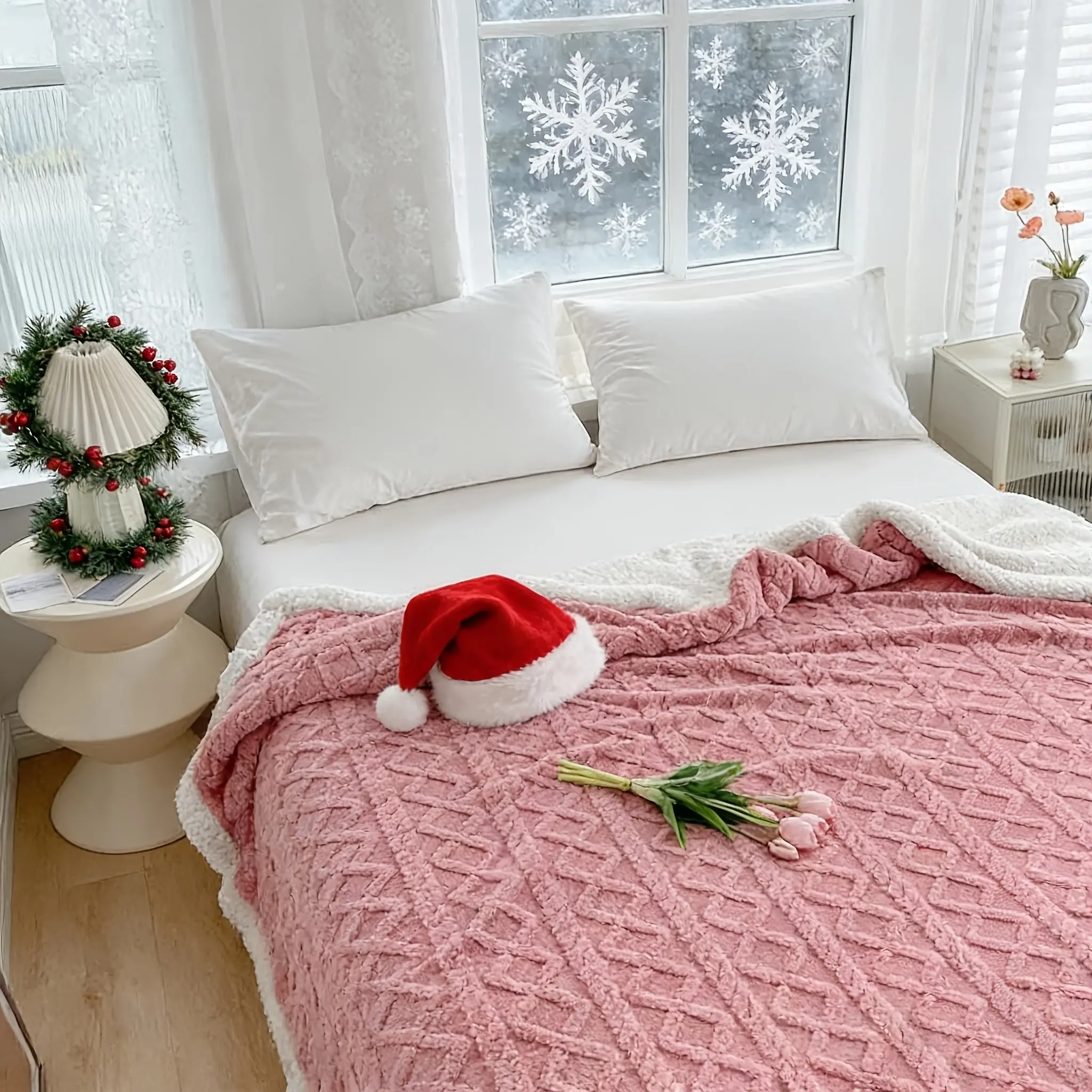 Ultra-Soft Weighted Throw Blanket, Dual Sided Plush Cozy Blanket for Sofa and Bed, All-Season Brown Woven Blanket