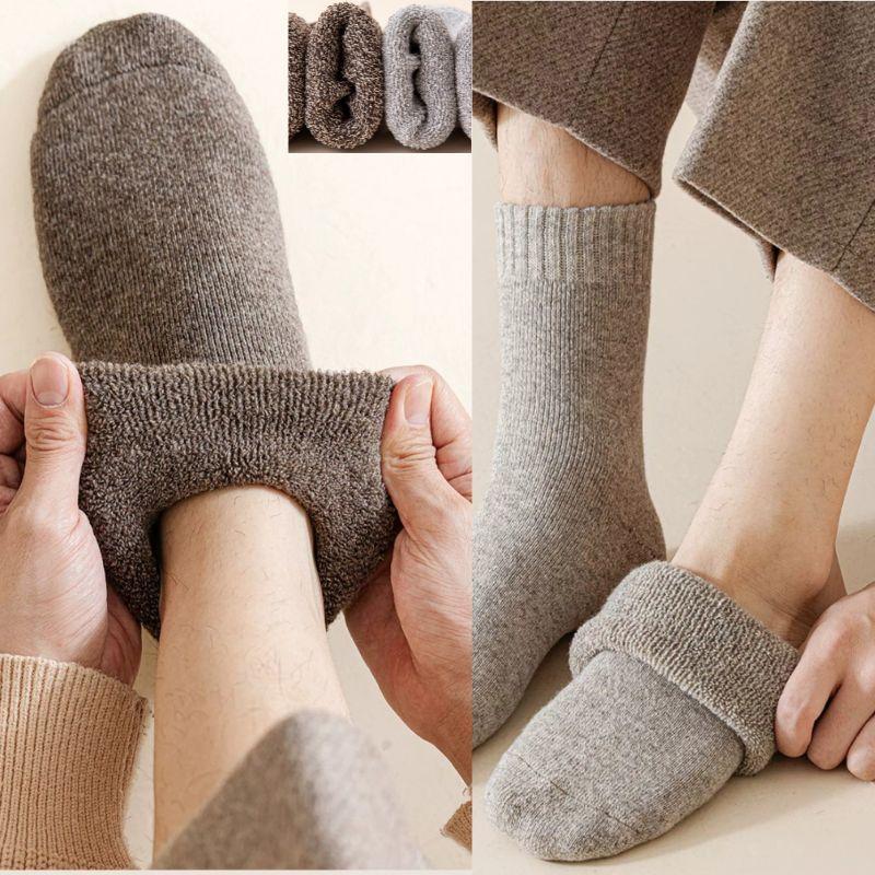 10 Pairs of Men's Socks Crew Classic Solid Mid-calf Work Socks 10 Pack 10 Set Plain Elastic Warm Casual Soft Dual Defense Socks for Fall Autumn Winter Comfy Man's Socks for Sports Athletic Daily Wear Running Traveling