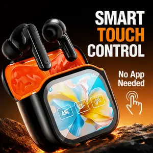 Bluetooth Earbuds with touch screen and active noise cancellation, upgraded Bluetooth 5.4 chip, multiple working modes, long endurance earphones for music lovers