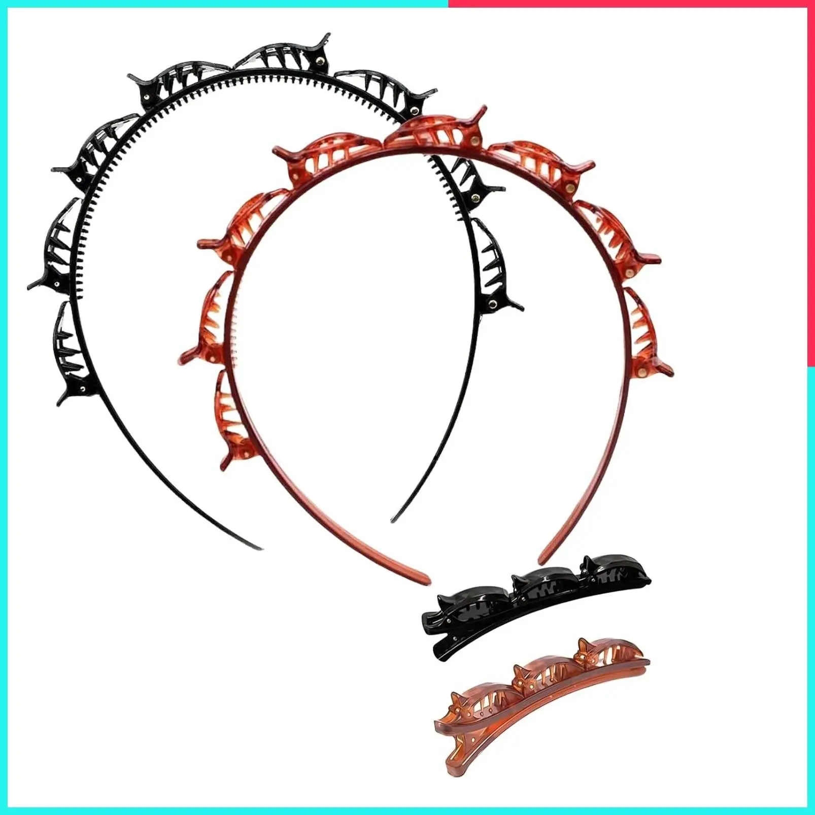 4-Piece Double Bangs Hairband Set