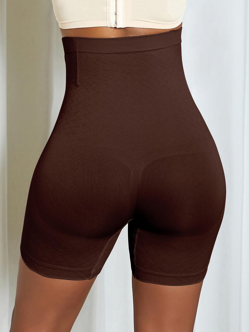 Women's Solid High Waist Shapewear Shorts, Tummy Control Body Shaper, Seamless Panties Shorts, Women's Hook And Eye Waistband Shapewear Shorts