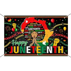 Juneteenth Lightweight Wall Tapestry - 60x40in African American June 19th Independence Day Room & Table Decor, Festive Party Backdrop Supply