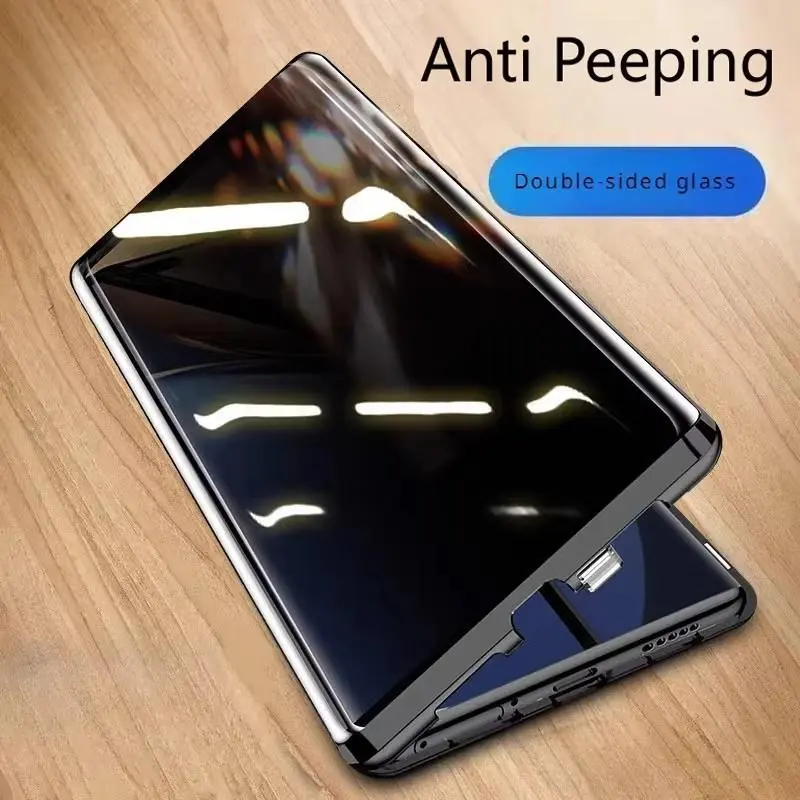 360 Anti Peeping Privacy Double Sided Tempered Glass Case For Samsung Galaxy S26 S25 S24 S23 Ultra Case Metal Bumper Magnetic Cover