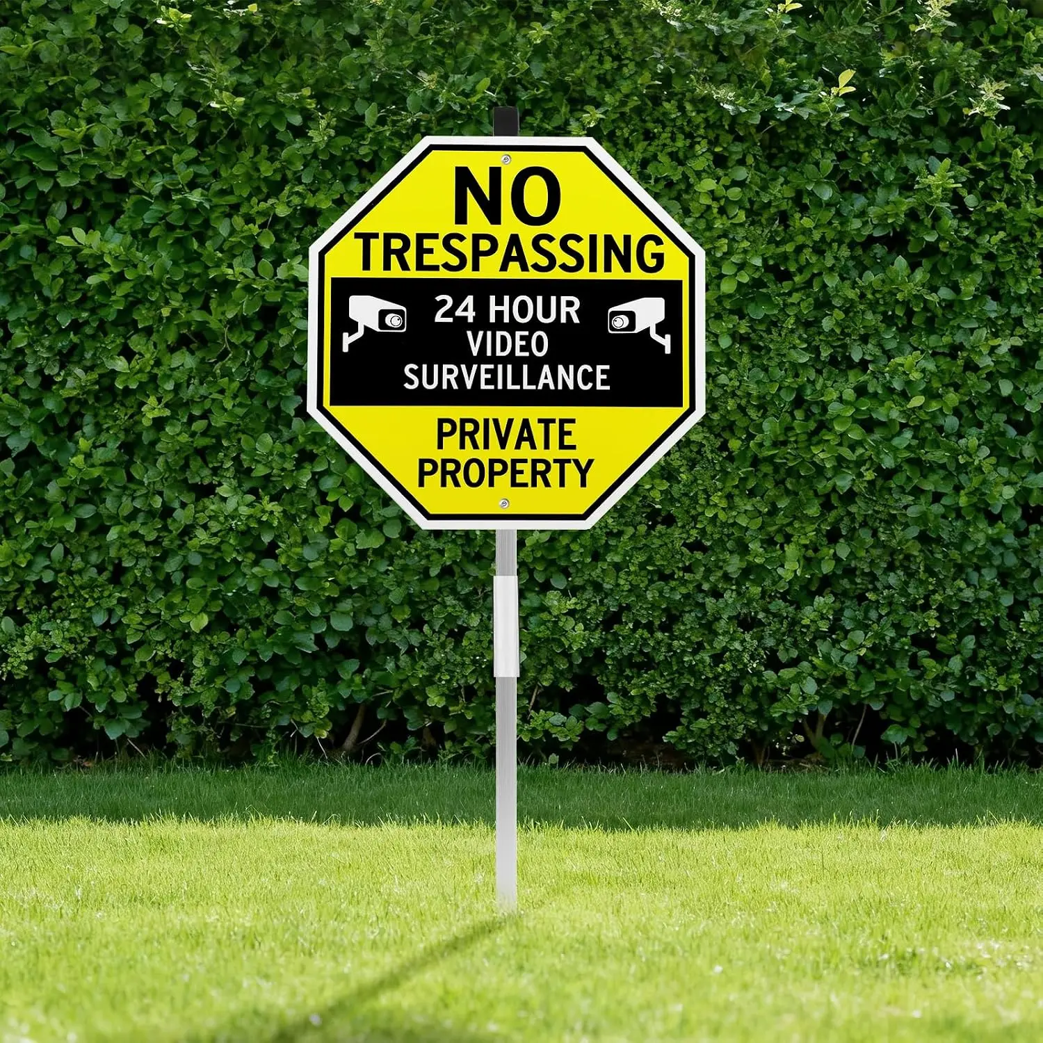 No Trespassing Signs Private Property, Video  Sign, 10"x28" Rust-Free   Signs, Reflective UV Printed   Camera Sign for Outdoor Yard, Fence,