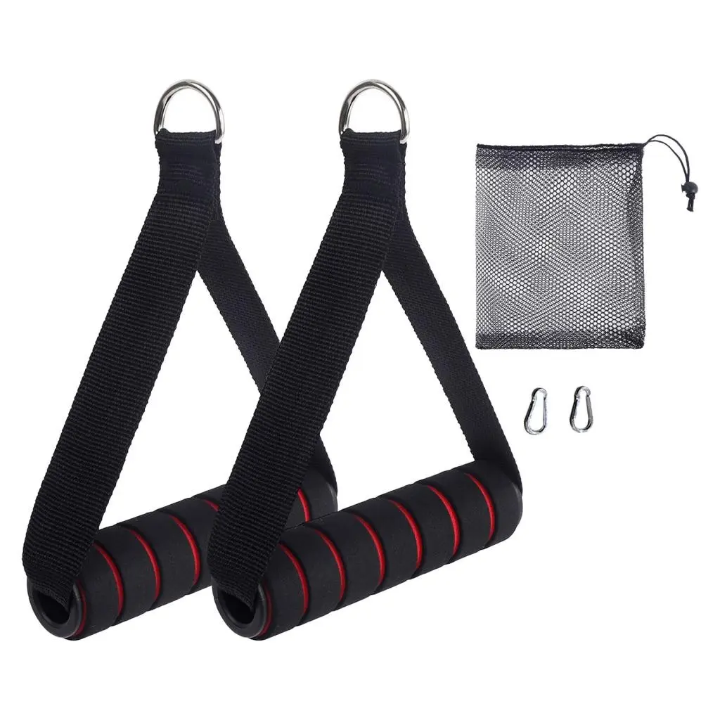 2 Fitness Handles for Pulley Systems and Home Gym Lat Pull Down Trainers, Durable Exercise Equipment for Strength Training