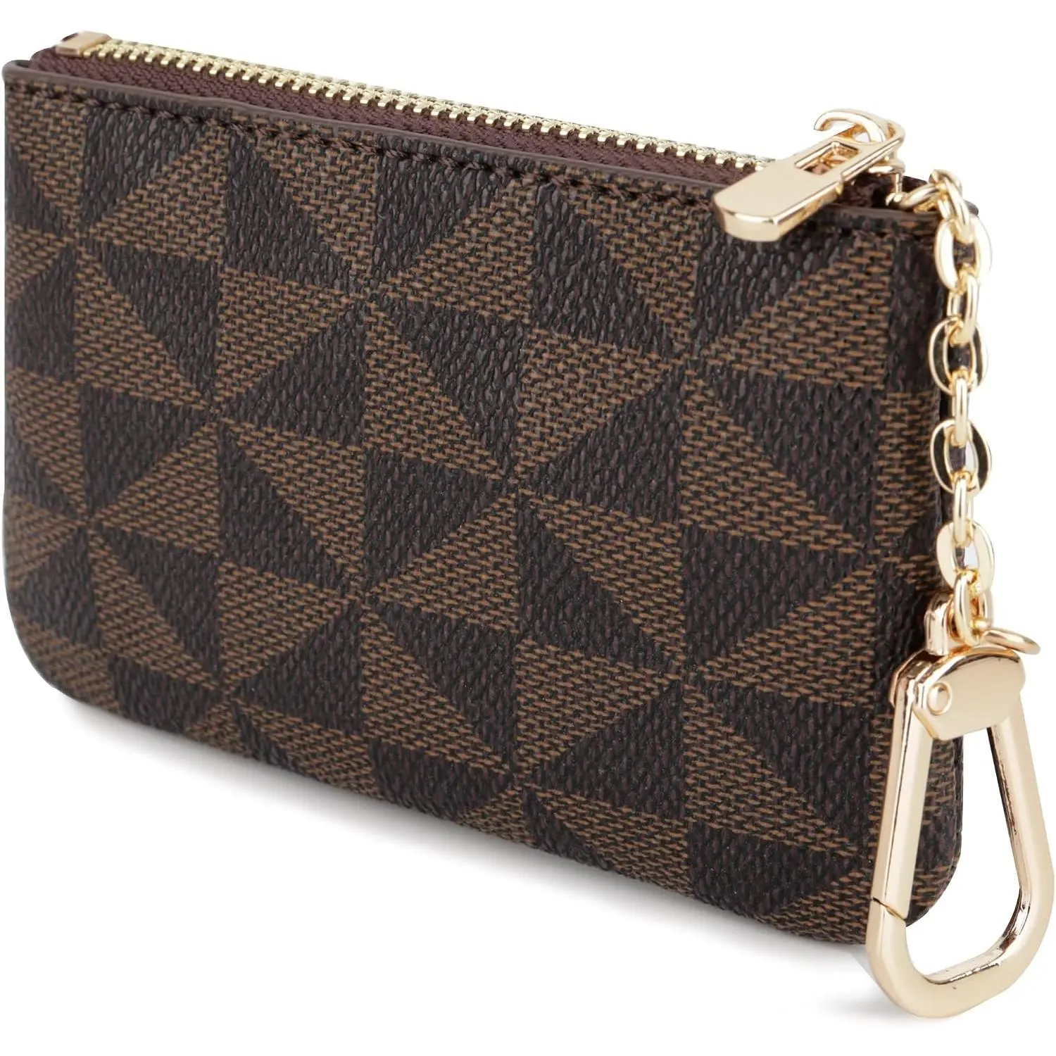 Purse Change Mini Purse Wallet with Zipper, Brown