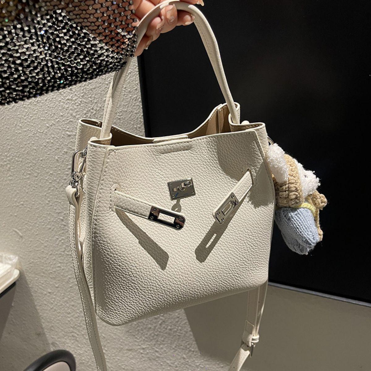 Minimalist Soft Leather Bucket Bag Women's 2026 Kelly Texture Original Design Hand-held Shoulder Crossbody