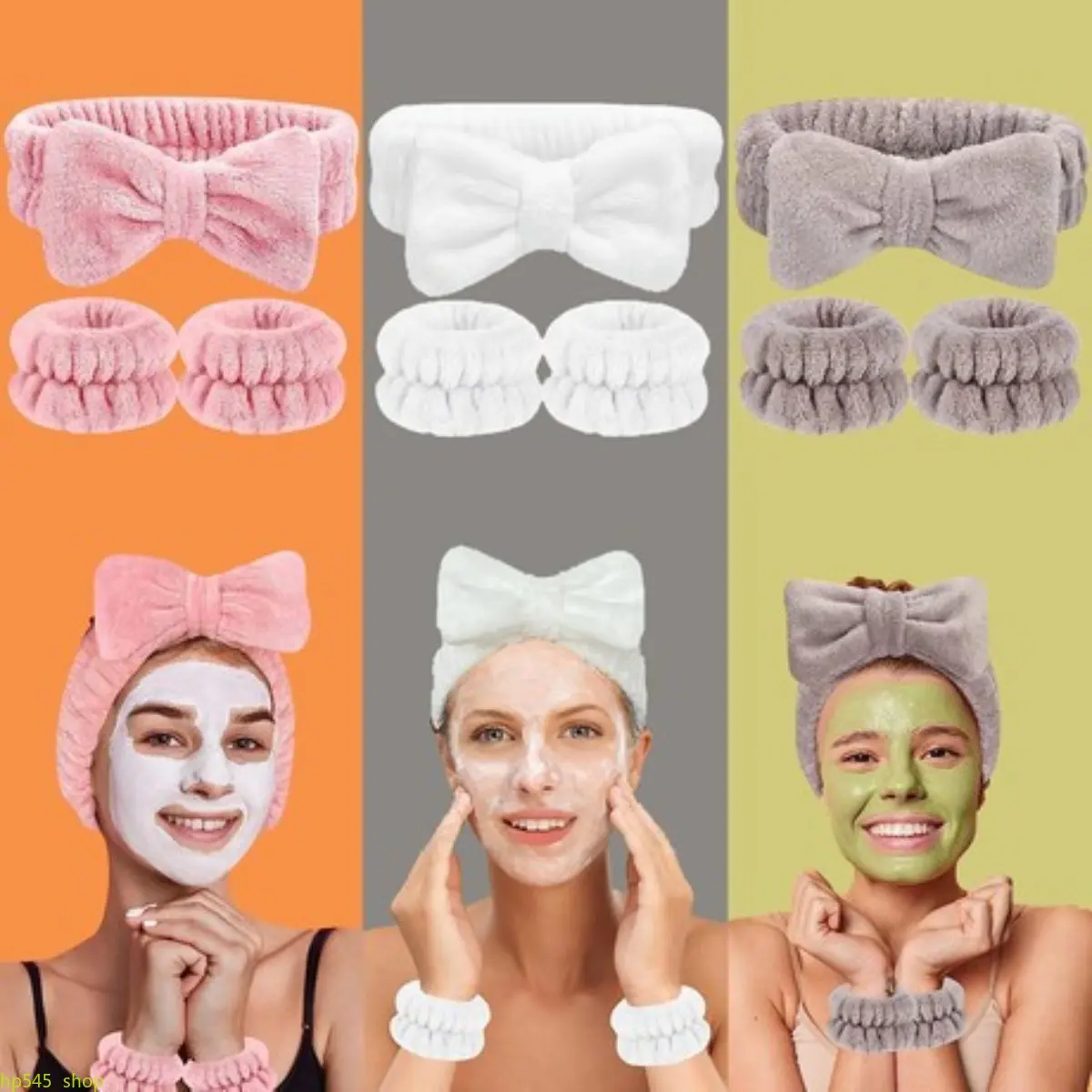 Coral Fleece Face Washing Wristbands 3Pcs Set, Anti-Water Spill Wrist Bands & Spa Hair Band, Absorbent Wash Cuffs, Skincare Makeup Removal Hair Accessories, Prevent Sleeves From Getting Wet During Face Wash Shower Daily Beauty Routine travelessentials