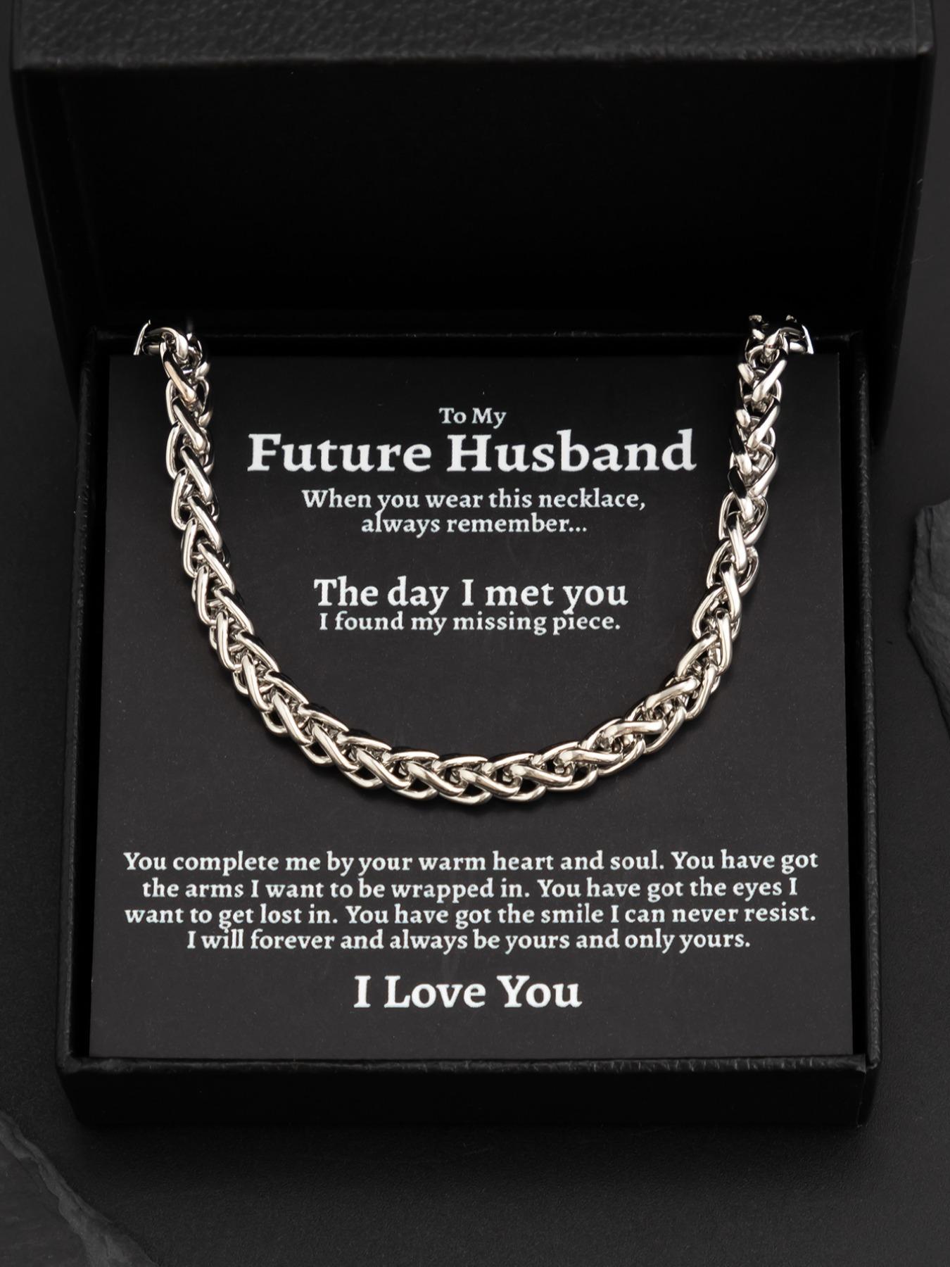 Men's Hip Hop Simple Plain Metal Chain Necklace, Minimalist Chain, 2024 Summer Fashion Jewelry, Trendy All-match & Exquisite Jewelry for Gifts with Box